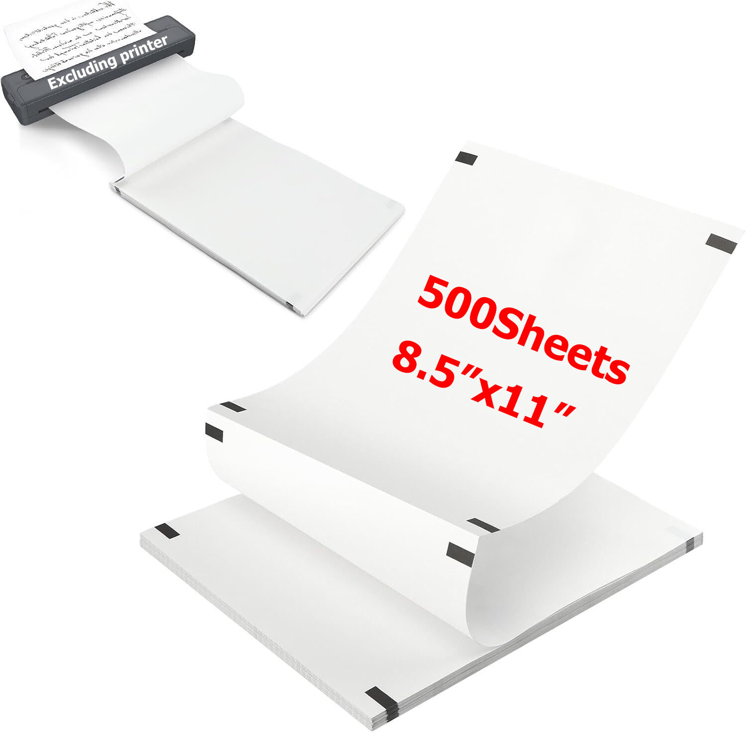 500x 8.5×11″ Folded A4 Thermal Continuous Paper For M08F M832 Hprt Printer