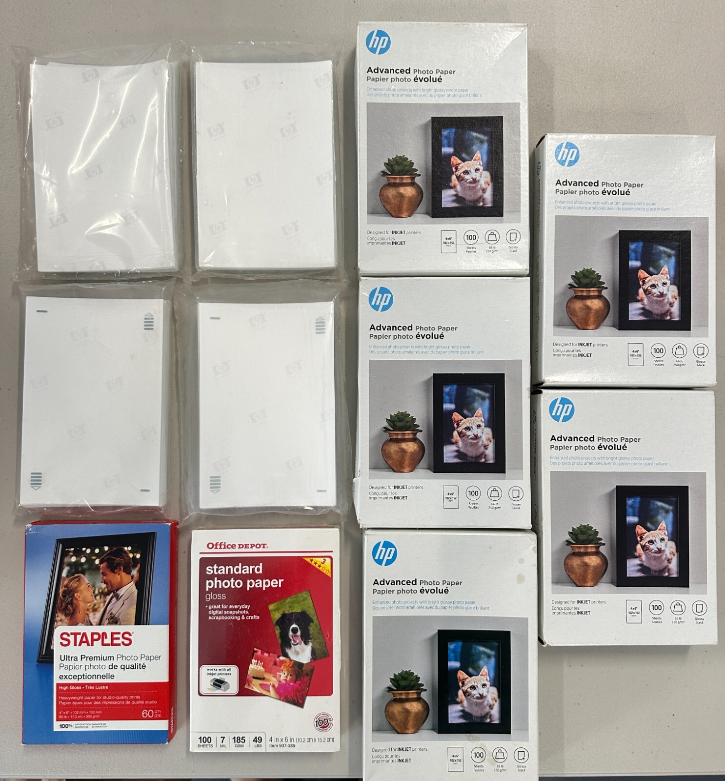 HUGE LOT OF PHOTO PAPER PACKS 4″ by 6″ OVER 1000 SHEETS!! ALL SEALED!!