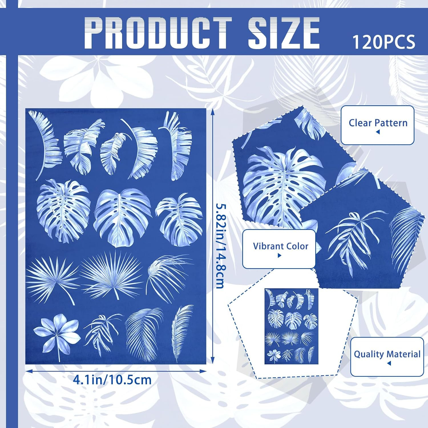 120 Sheets Sun Print Paper Kit Cyanotype Paper Solar Drawing Tool High Sensitive