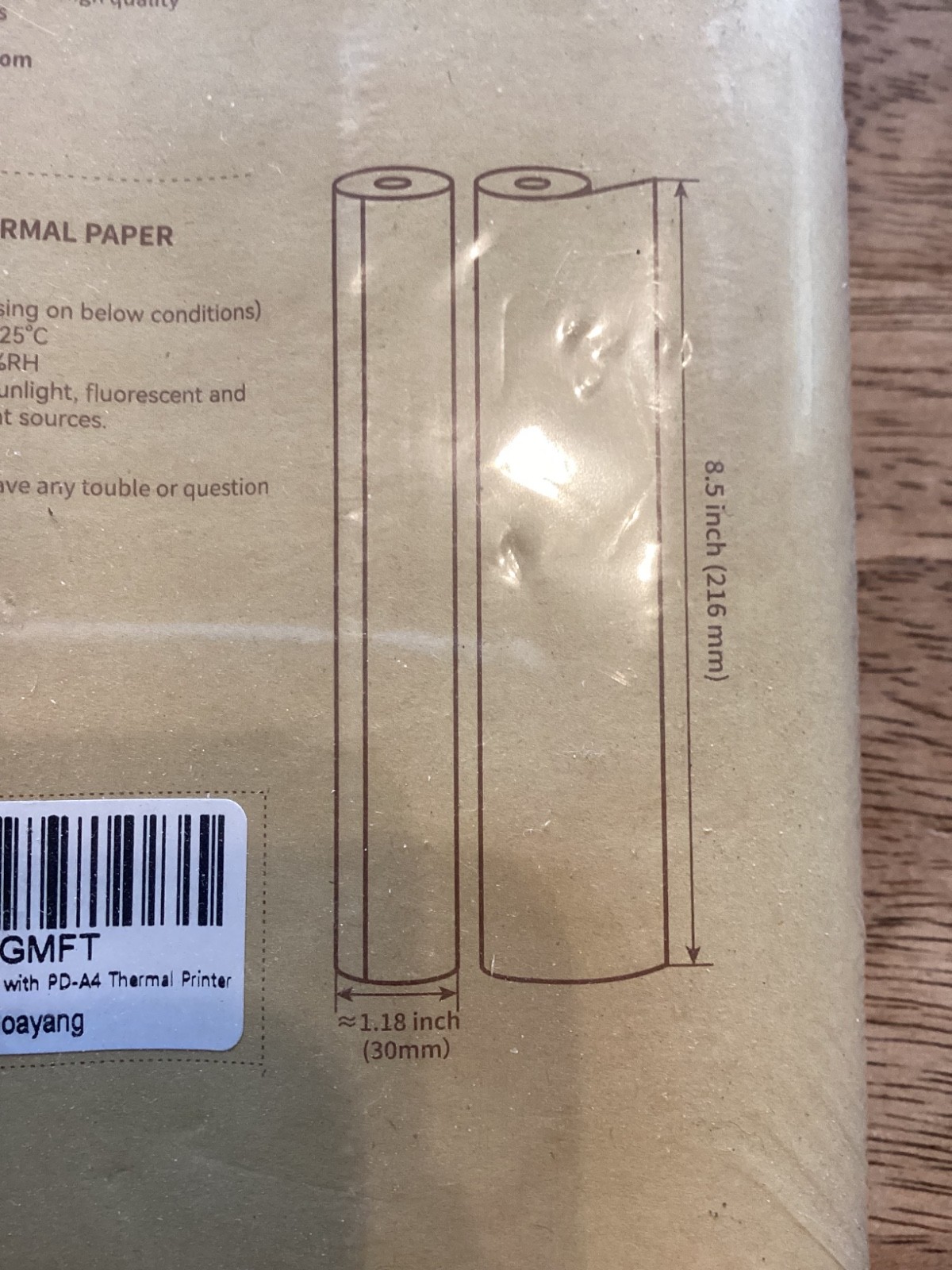 JADENS US Letter Size Quick-Dry Thermal Printer Paper 4 Rolls, Quick-dry