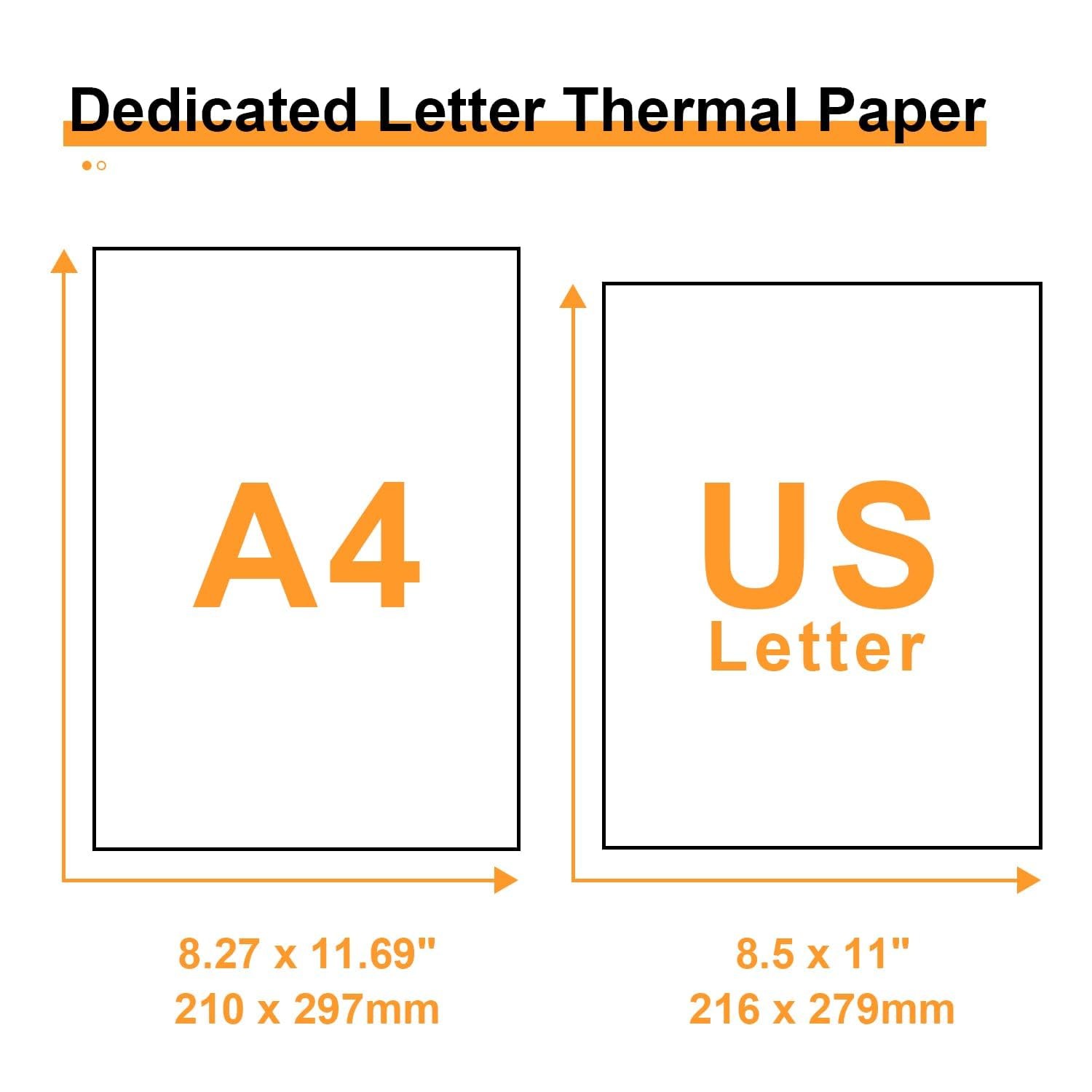 LINGLONG A4 Thermal Printer Paper, [A4]200 Sheets Continual 8.5 x 11″, White