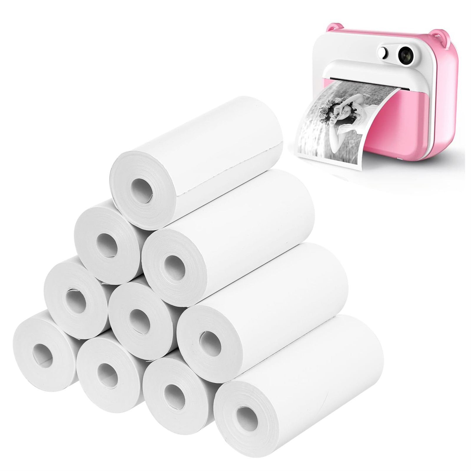 12 Rolls Thermal Print Camera Paper Refill White Instant Printing Till Roll