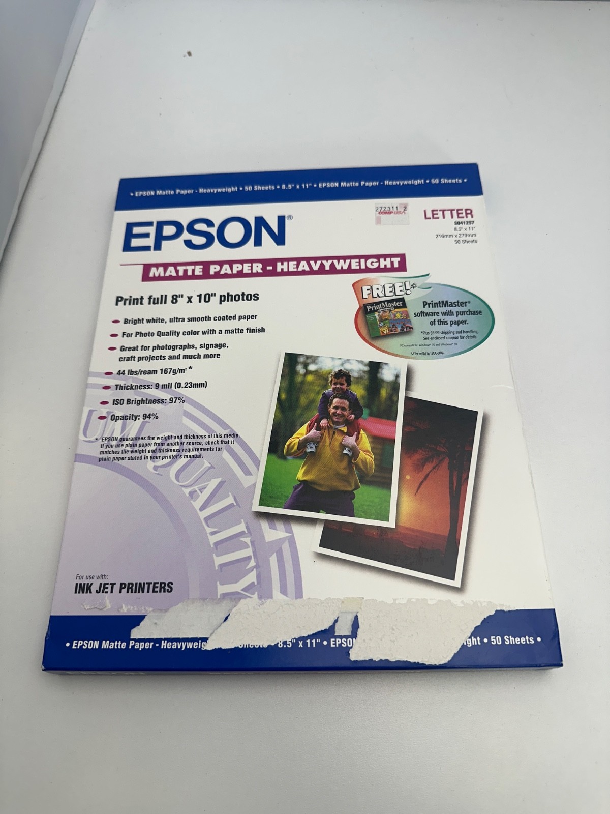 Epson S041257 Matte Paper Heavyweight Letter 8.5″ X 11″ – 50 Sheets