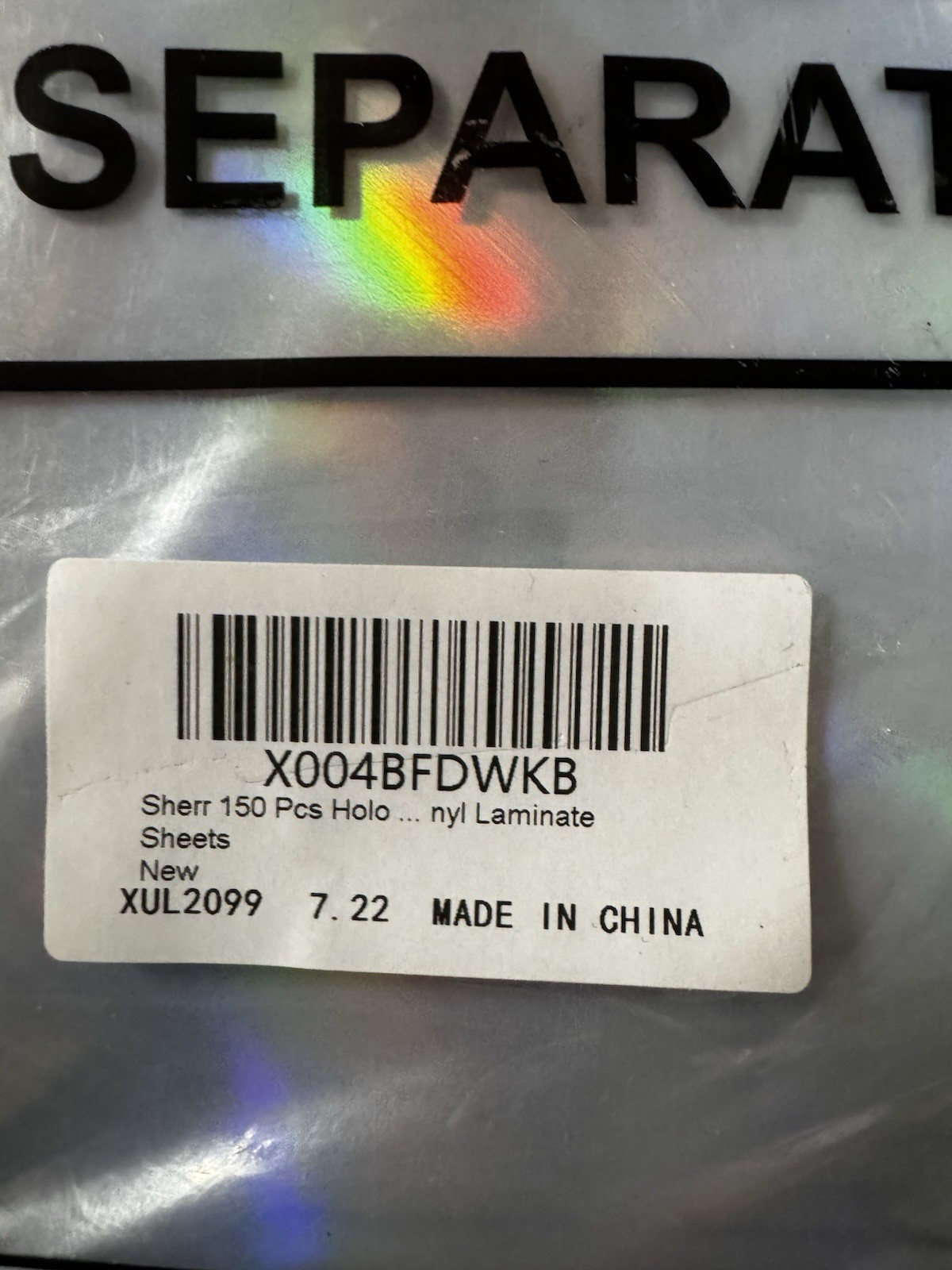 50 Sheets Holographic Sticker Paper 8.5 X11 Inch for Inkjet Printer & Laser Prin