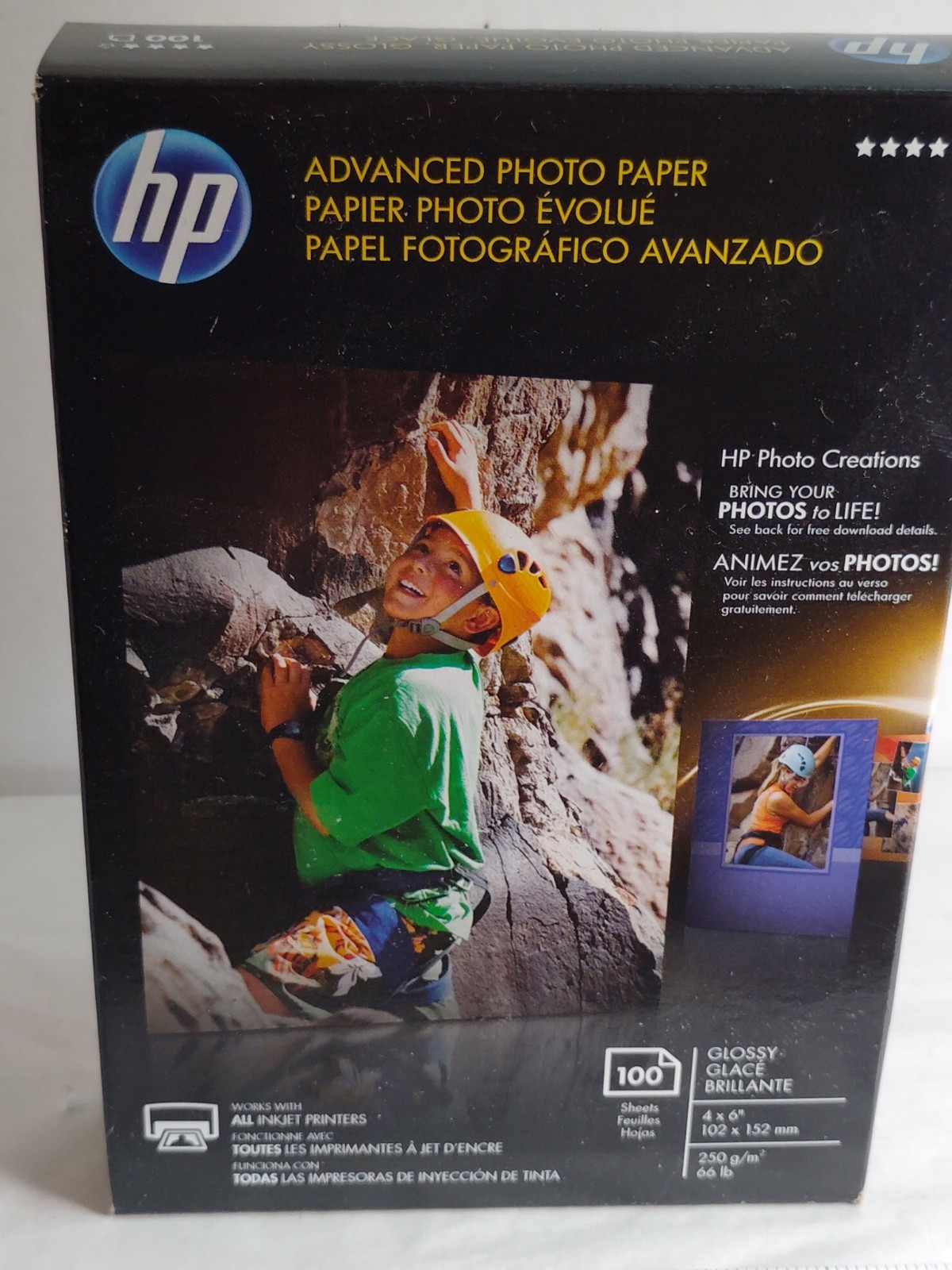HP Advanced Photo Paper -100 Sheets -Glossy -4″x6″ for Ink Jet Printers-Sealed