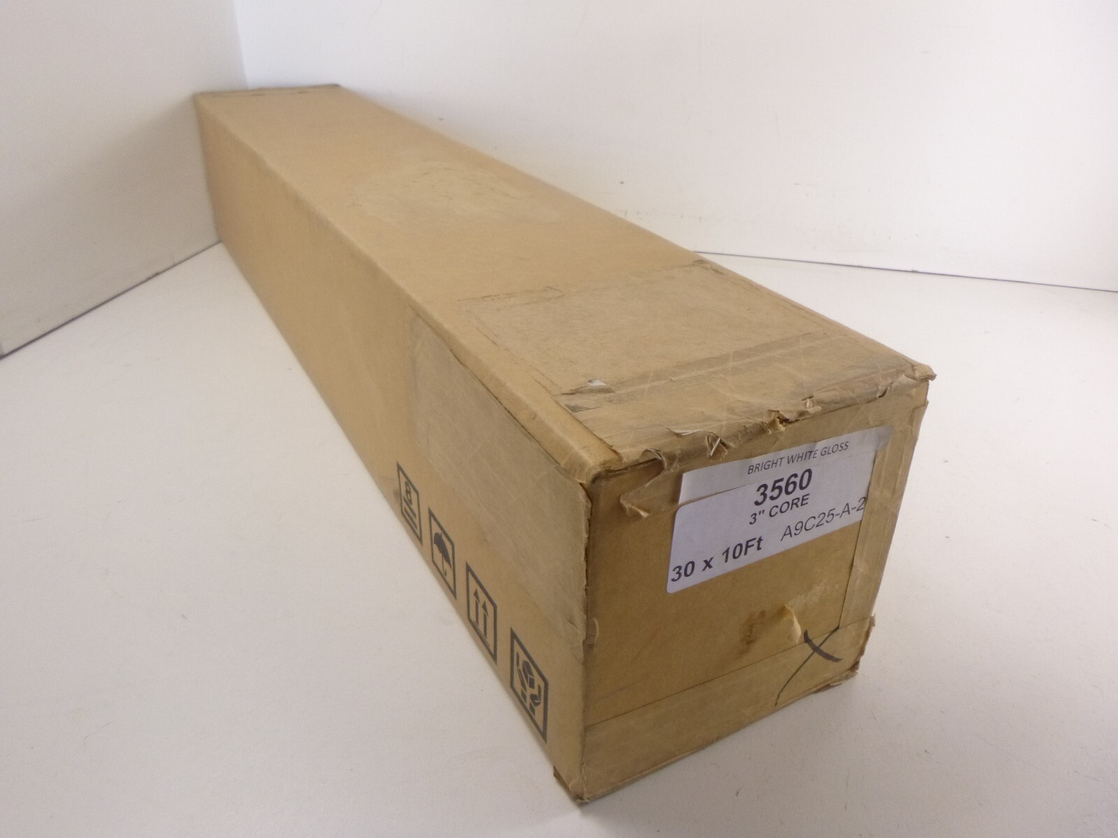 3560 3″ Core Bright White Gloss Paper 30″ x 10 ft. A9C25-A-2