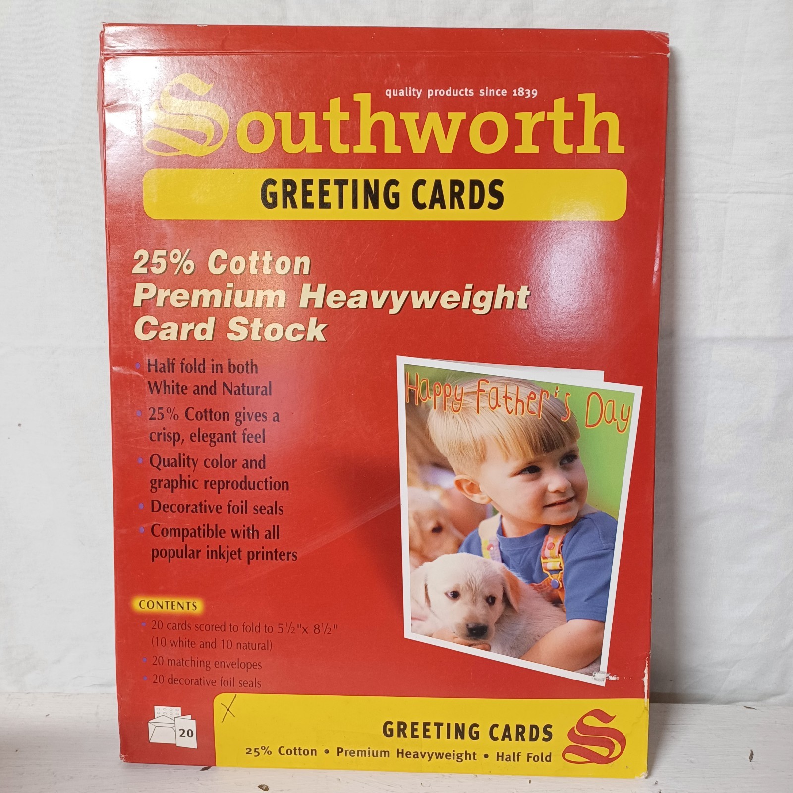 Southworth Greeting Cards & Envelopes White & Natural 25% Cotton Ink Jet Printer