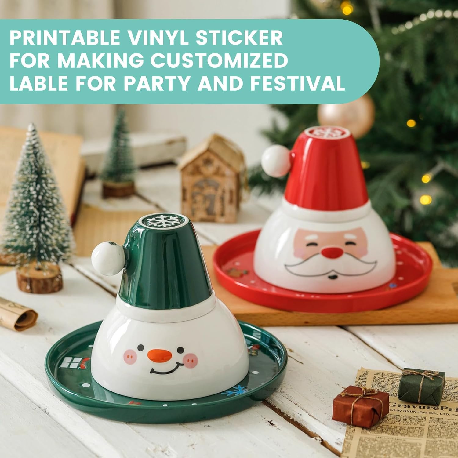 Uinkit 10 Sheets Premium Glossy Printable Vinyl Sticker Paper for Inkjet & Laser