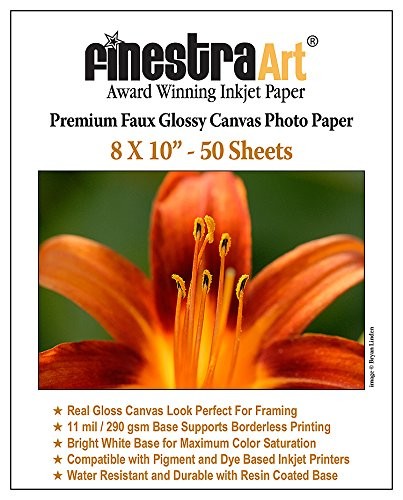 8 X 10 Faux Glossy Canvas Inkjet Photo Paper – 50 Sheets