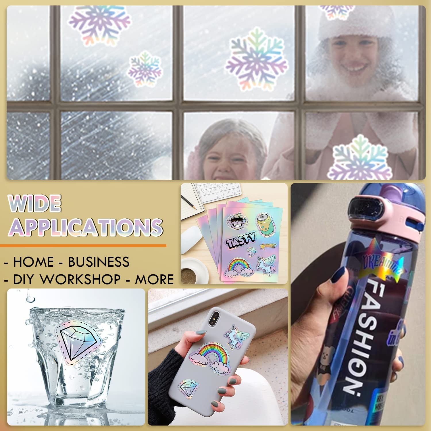Koala Holographic Sticker Paper for Inkjet Printer – 20 Sheets 8.5×11 Inch, R…