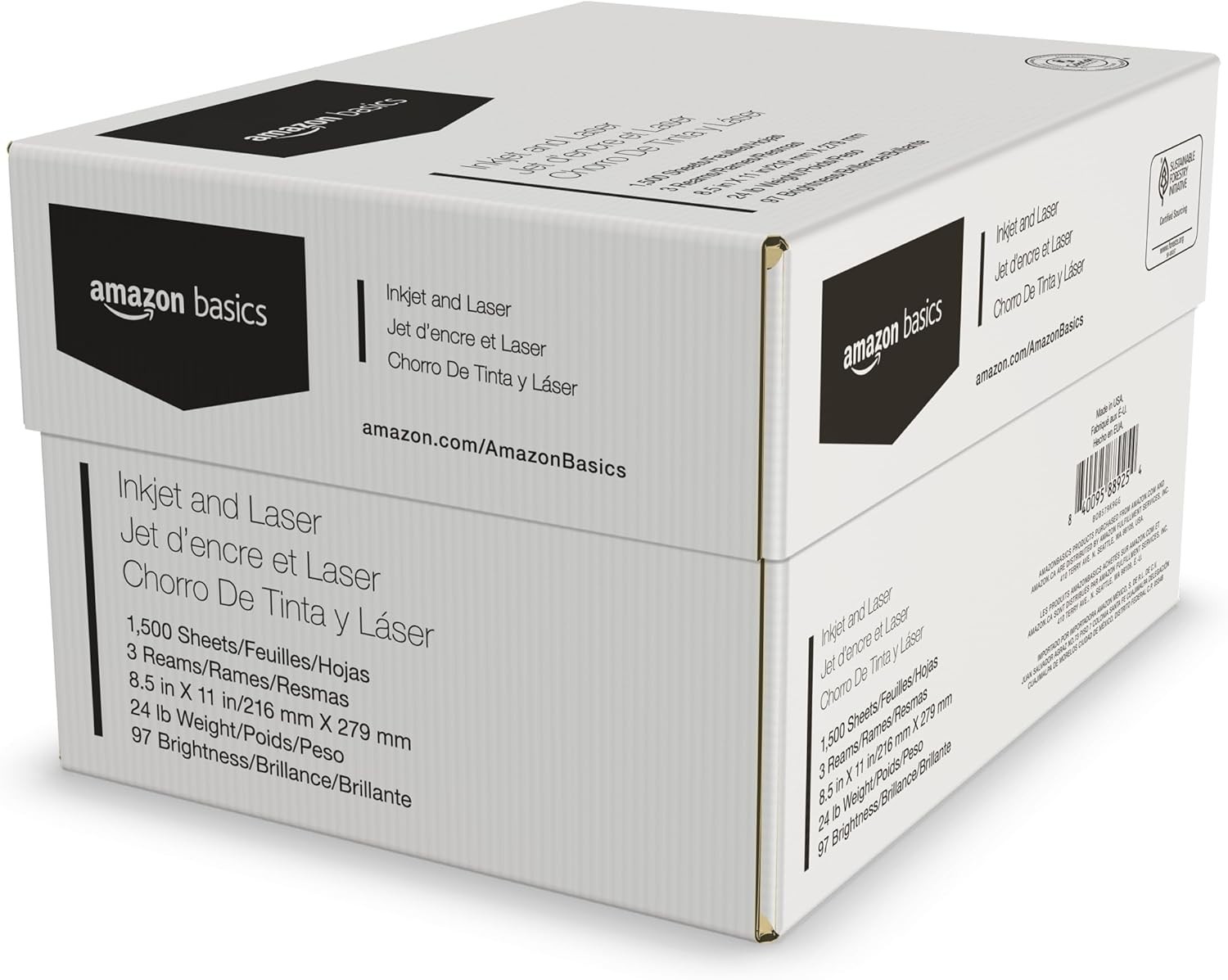 Multipurpose 24lb Bright White Printer Paper – 1500 Sheets for Crisp Prints