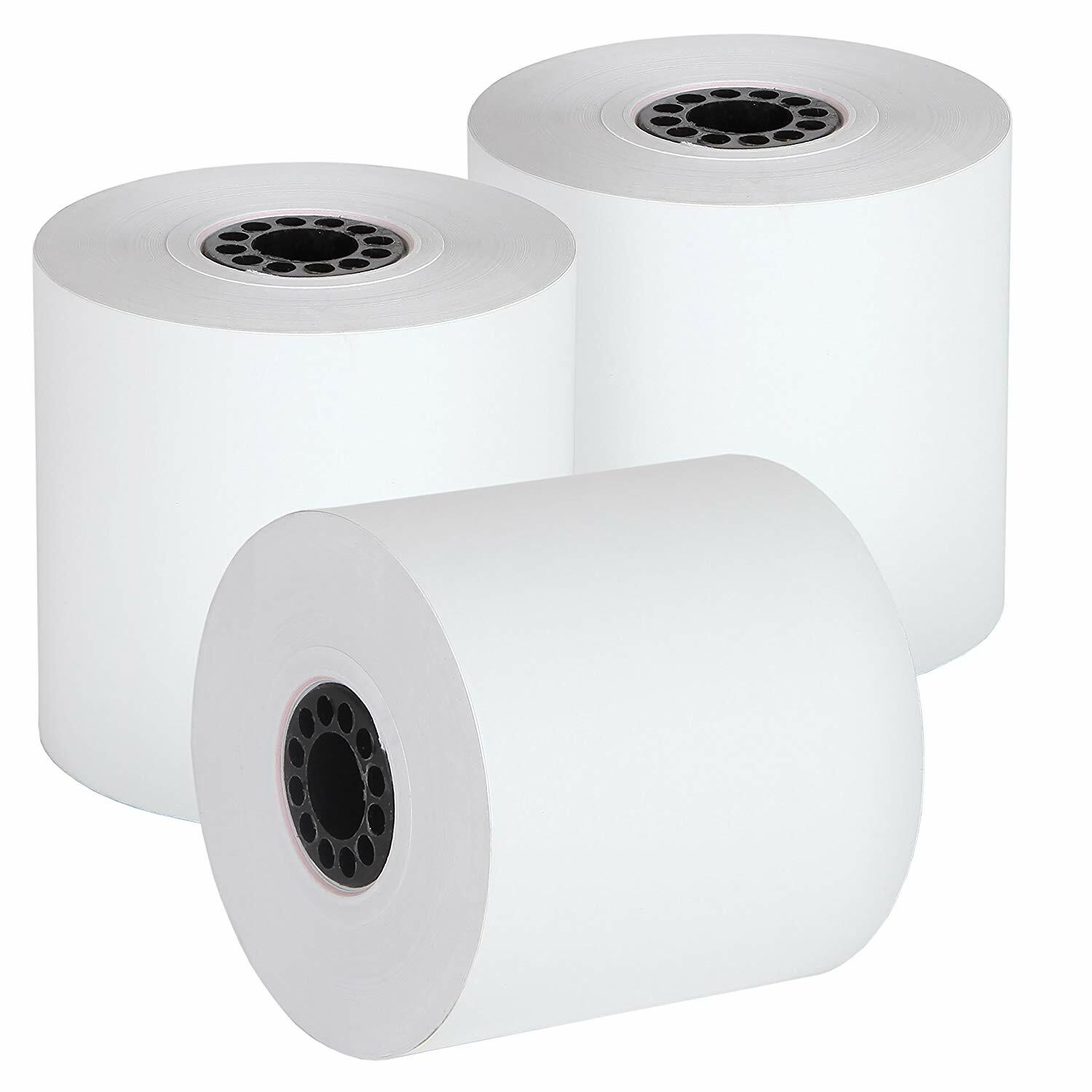 THERMAMARK,CONSUMABLES, BOND RECEIPT PAPER, 3″(57MM)X165′(50.29M), 0.45″ CORE, 2