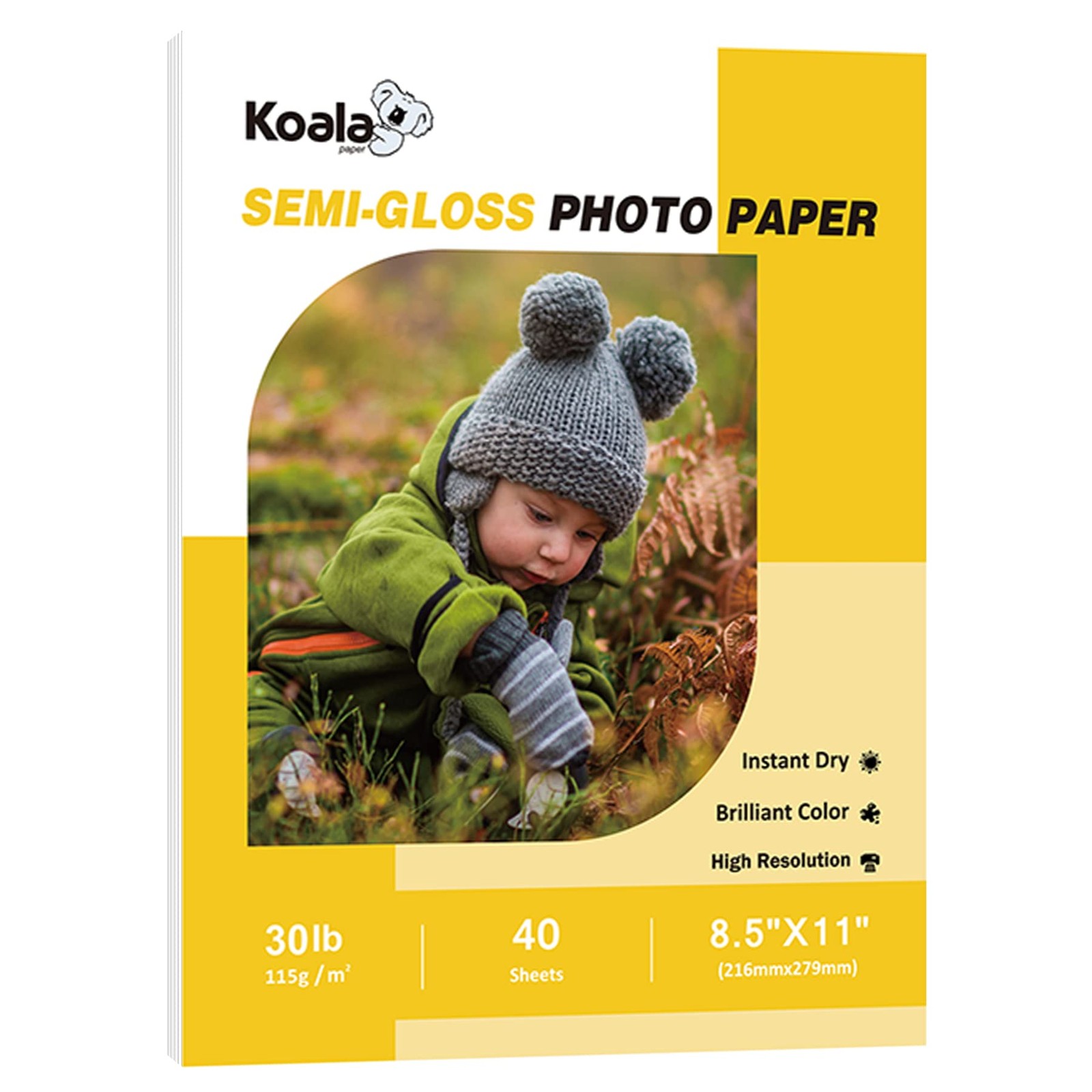 Semi-Glossy Thin Inkjet Photo Paper 8.5×11 Inches 40 Sheets for Brochure Flye…