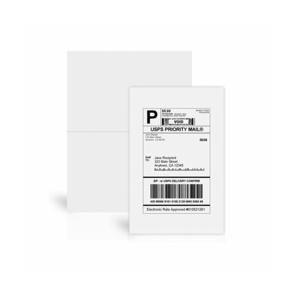 500 Half Sheet Shipping Labels 2 Per Sheet 8.5″x5.5″ Blank For inkjet