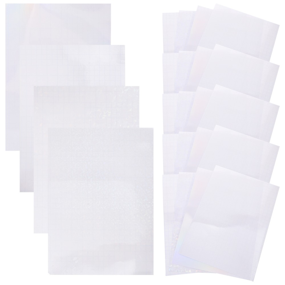 40 Sheets Holographic Laser Stickers Film Card Cold Laminated Papers