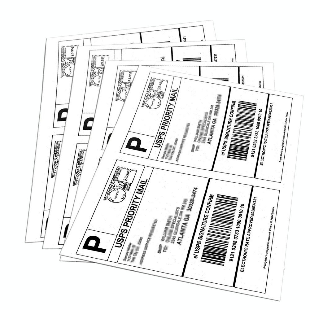 500 Shipping Labels 2 Per Sheet Blank Self Adhesive 8.5×5.5 for Laser