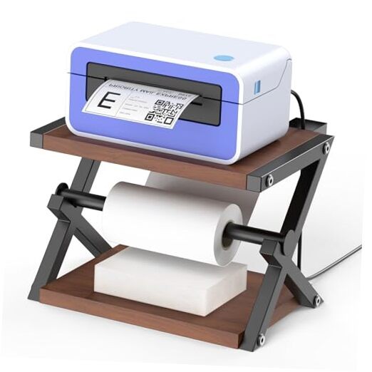 Label Holder for Rolls and Fan-Fold Labels, Thermal Shipping Black + Gray