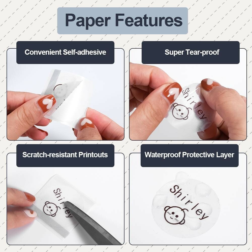 40×40mm Round Transparent Adhesive Thermal Label for Phomemo M110 M200 Printer