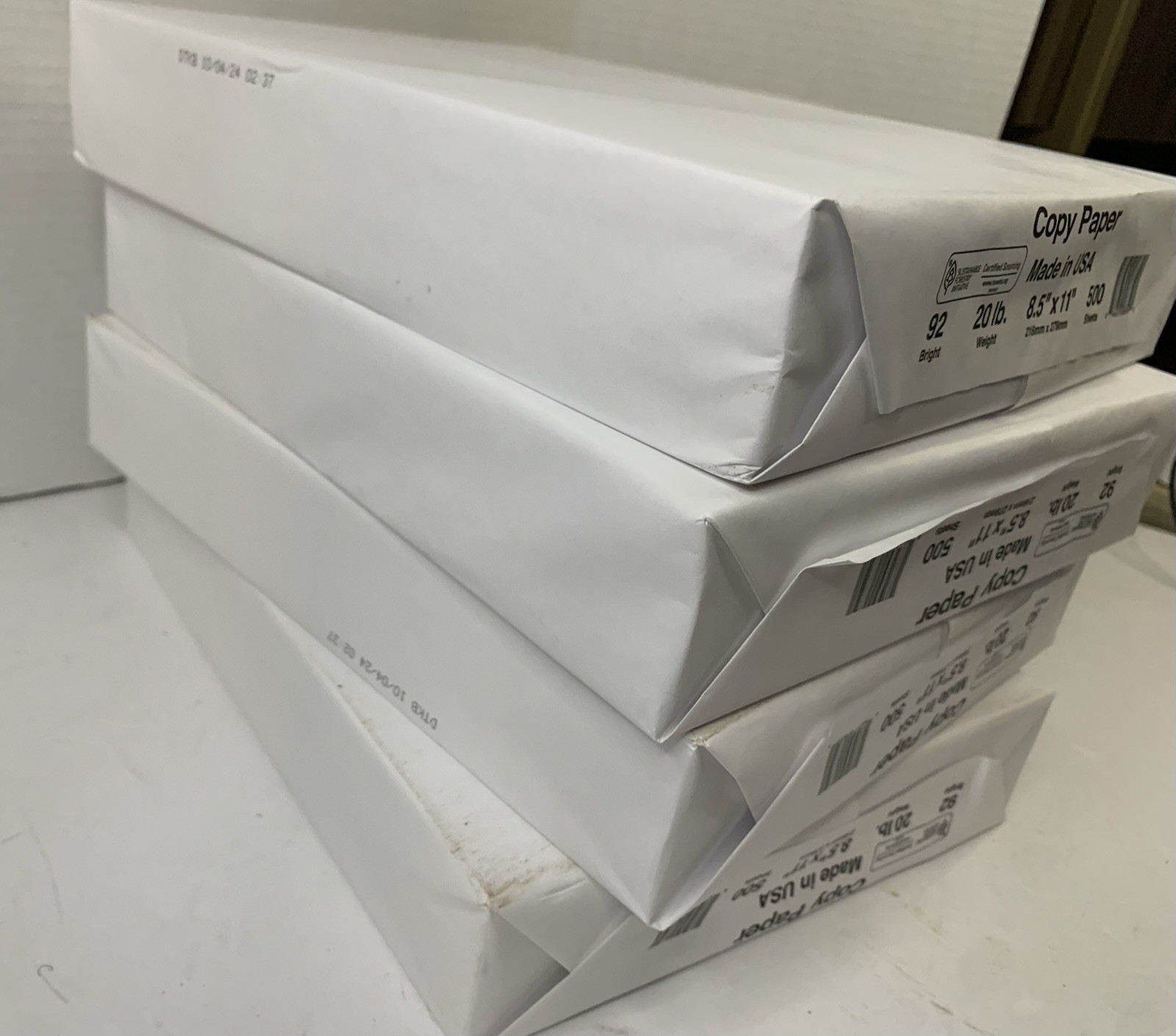 Lot Printer Copy Paper Case White 8.5″x11″ Letter Size Four Reams = 2000 Sheets