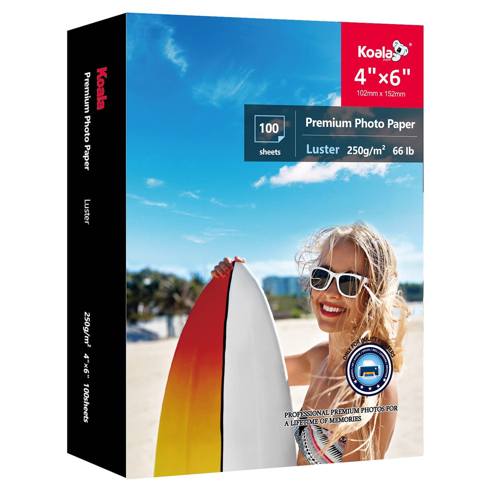 Premium Photo Paper 4×6 Inch Luster Finish, Soft Gloss 66lb Water-resistant, …