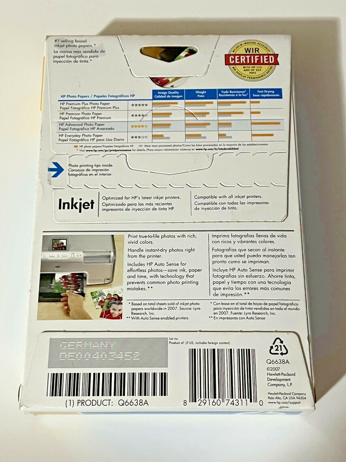 *new & sealed* HP Advanced Photo Paper – 100 sheets – inkjet – 4″ x 6″