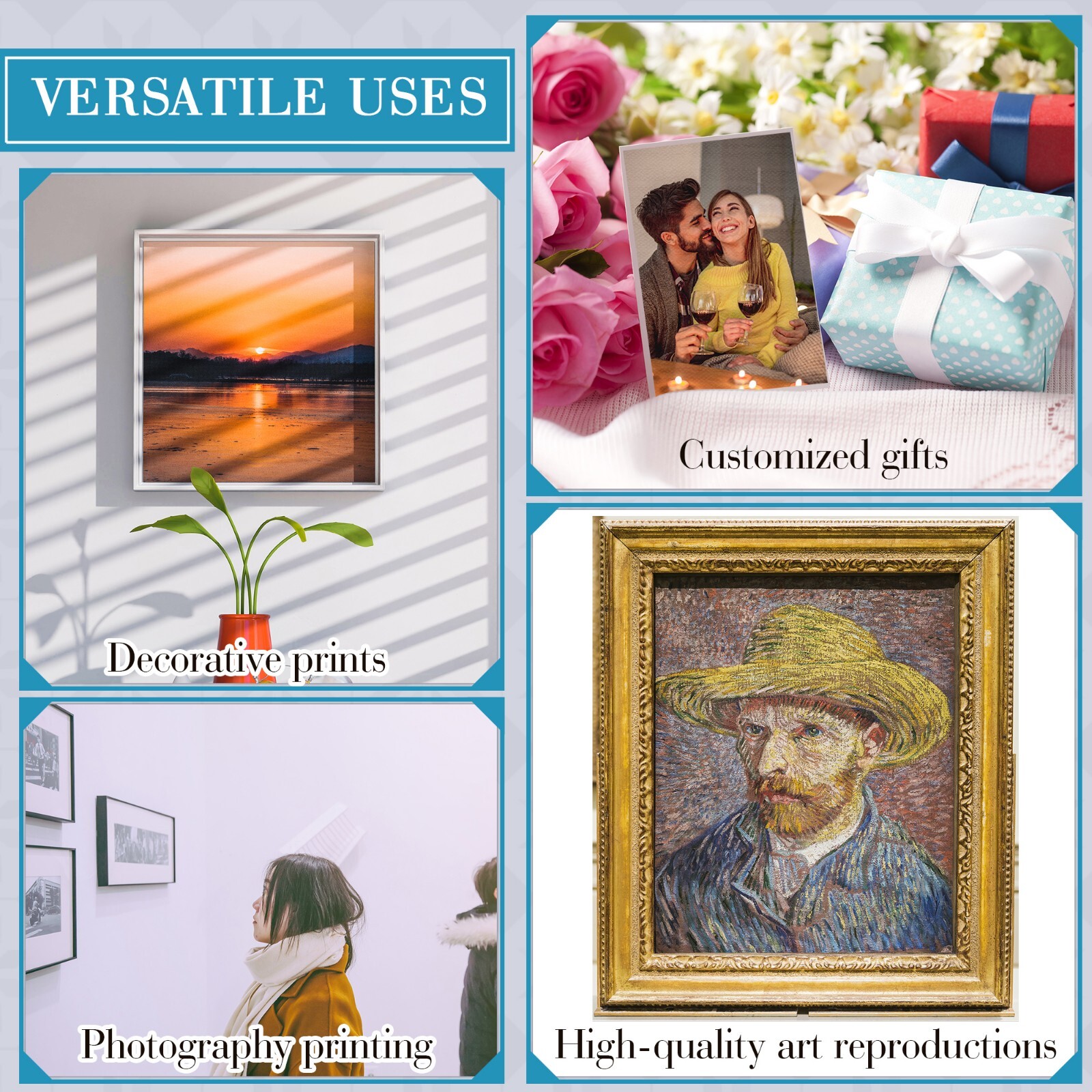 Printable Glossy Canvas Inkjet Printer Photo Paper 240g Eco Solvent Ink Textured