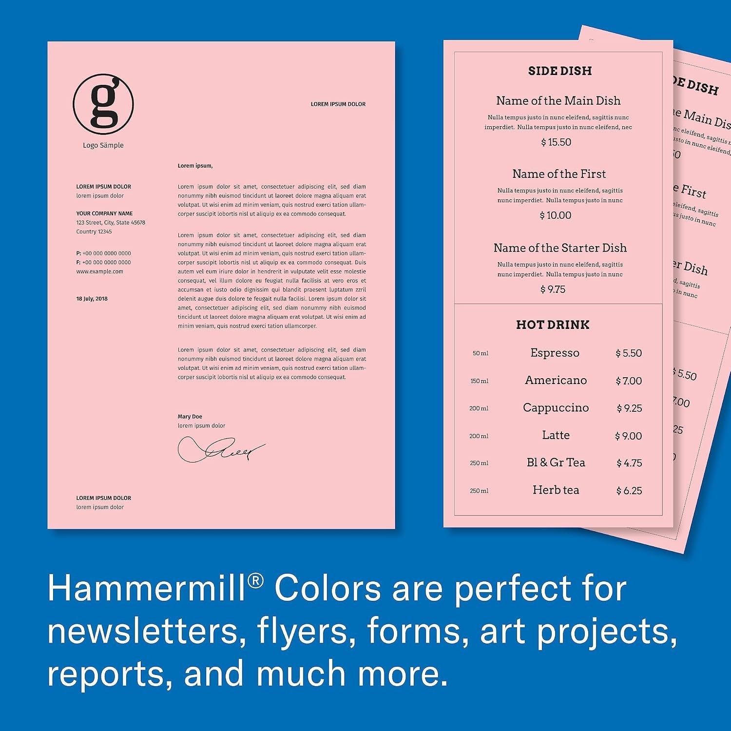 Smooth Surface Colored Paper, 8.5×11 Inches, 500 Sheets, Sustainable Choice