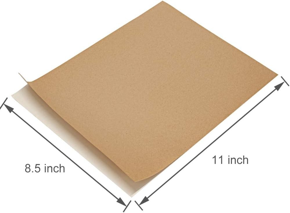 100 Full Sheet Kraft Paper Sticker Paper, Printable Brown Labels, 8.5″ x 11″
