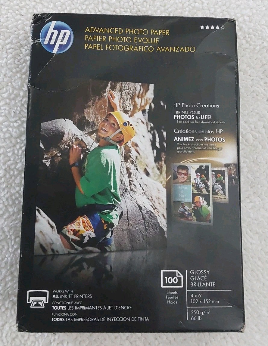 HP Advanced Photo Glossy Q6638A Paper 100 Sheets 4″x6″ 66lb All InkJet Printers