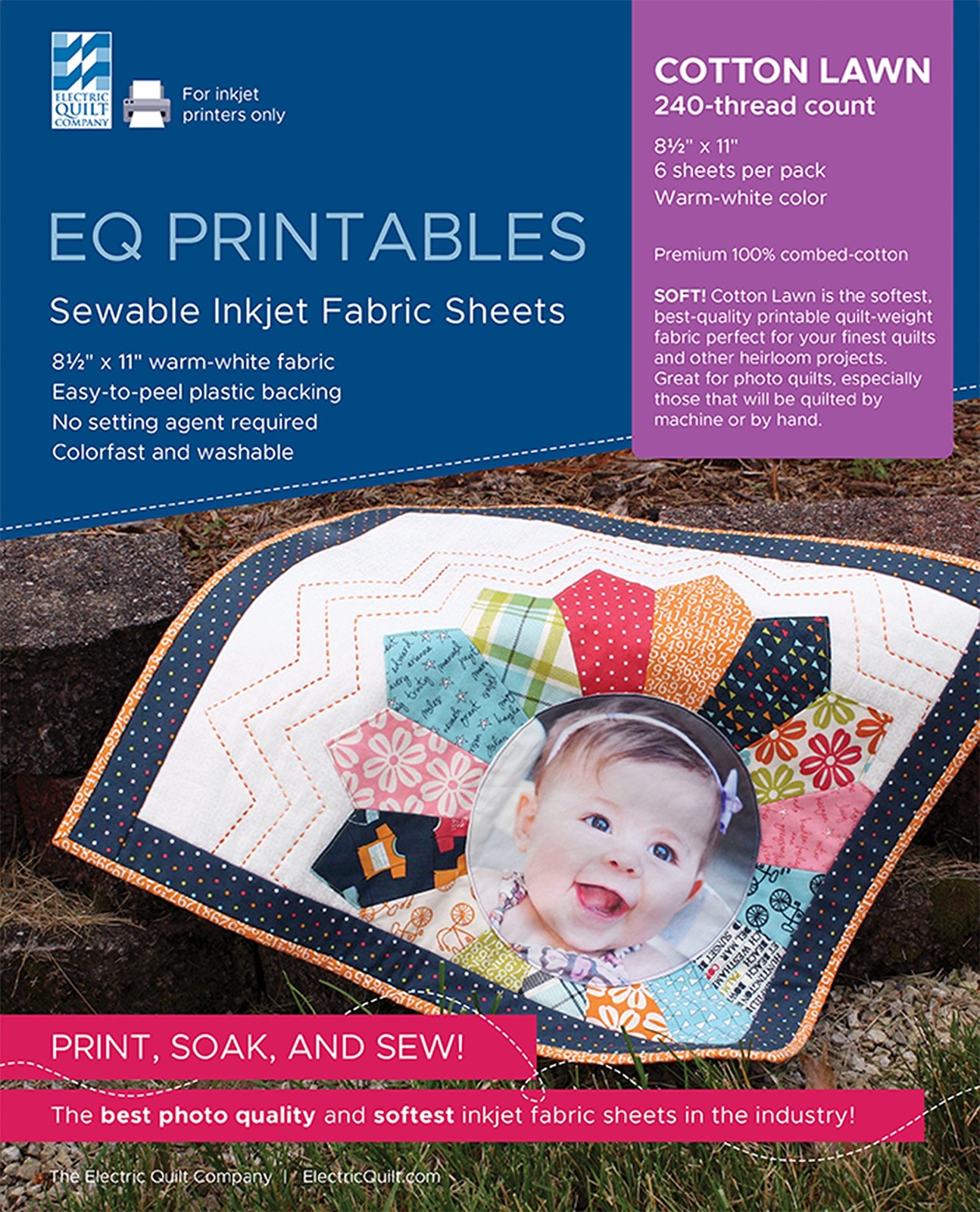 Quilt Printables Inkjet Cotton Lawn 6pc PrintablesInkjetCottonLawn6 packaging…