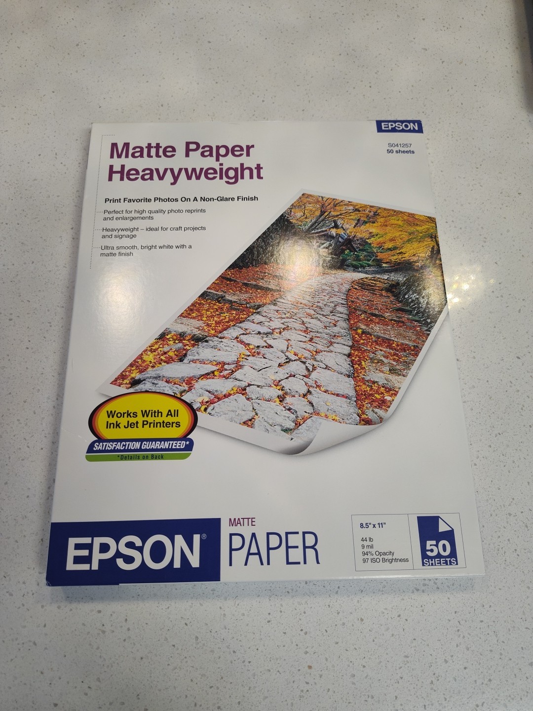 Epson Matte Heavyweight Photo Paper Crafts 8.5″ x 11″ 50 Sheets Non Glare 9 Mil