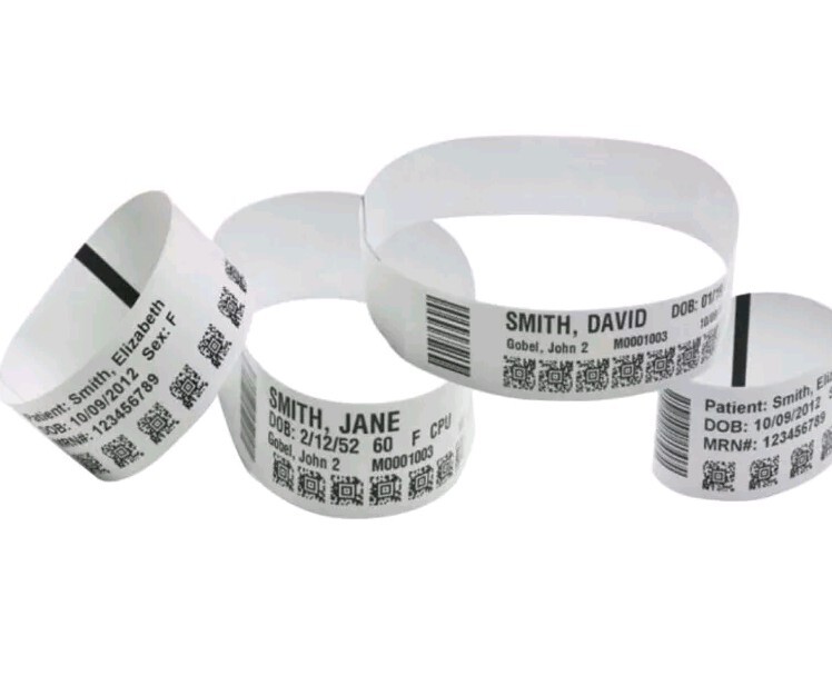 6 Pk Zebra 10015355K 1″×11″ Adult Z-Band UltraSoft Wristband Cartridge 175 White