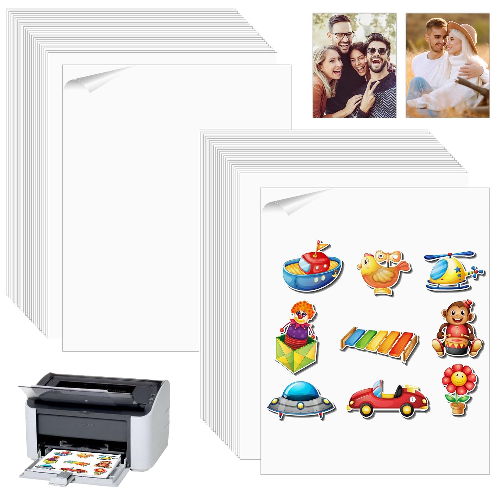 50 Sheets Waterproof Printable Vinyl Decal Paper White A4 Stickers …