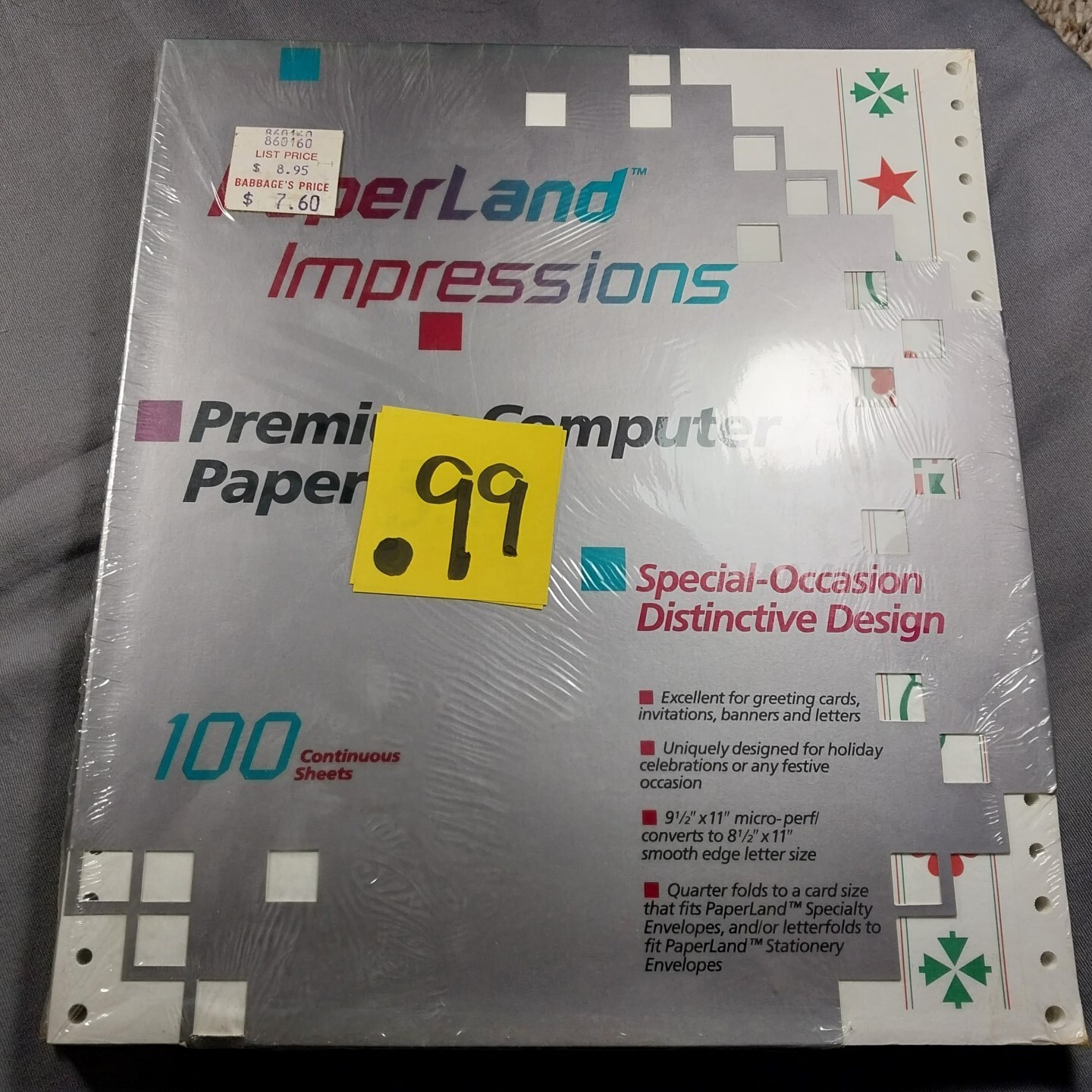 Red Green Geometric Christmas Design Dot Matrix Paper 100 Sheets Paperland Brand