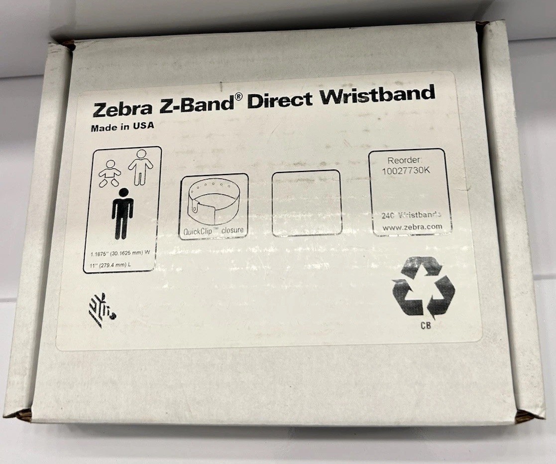 10027730K – ZEBRA 1.19″ X 11″ Z-BAND QUICKCLIP WRISTBAND