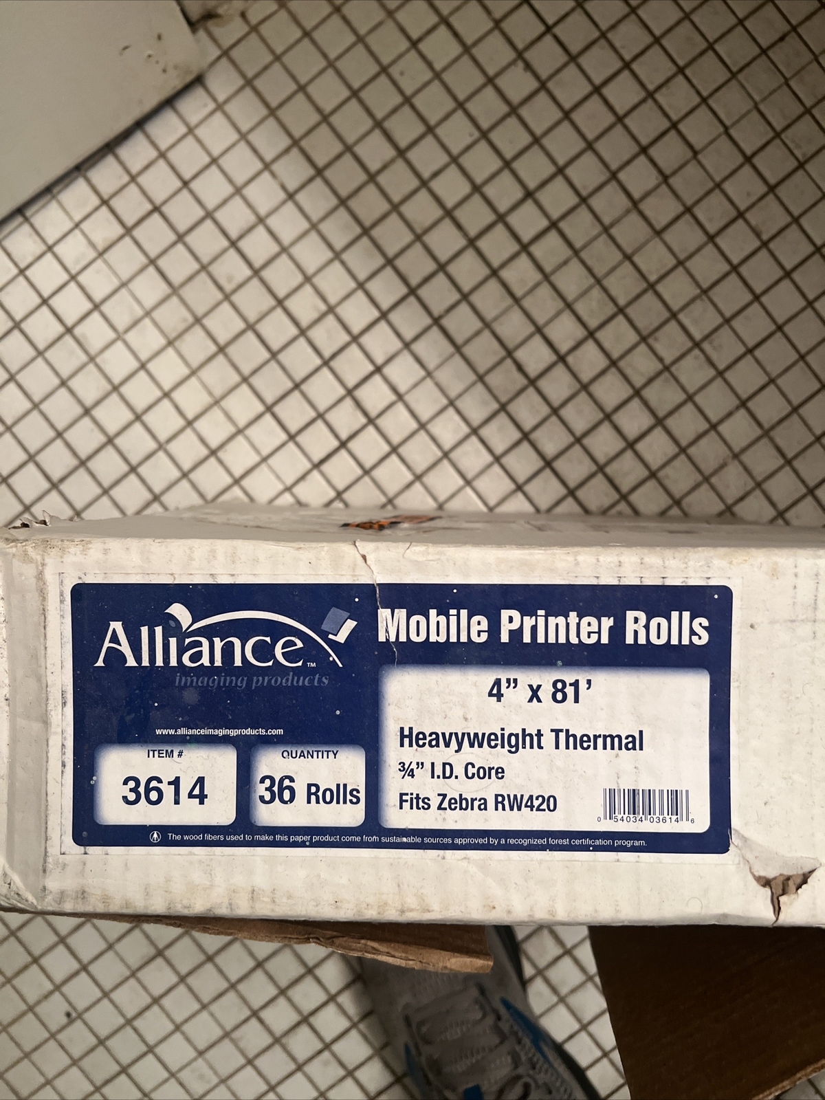 Fits Zebra RW420 MOBILE PRINTERS 4 in x 81 ft, 25 ROLLS, Thermal.