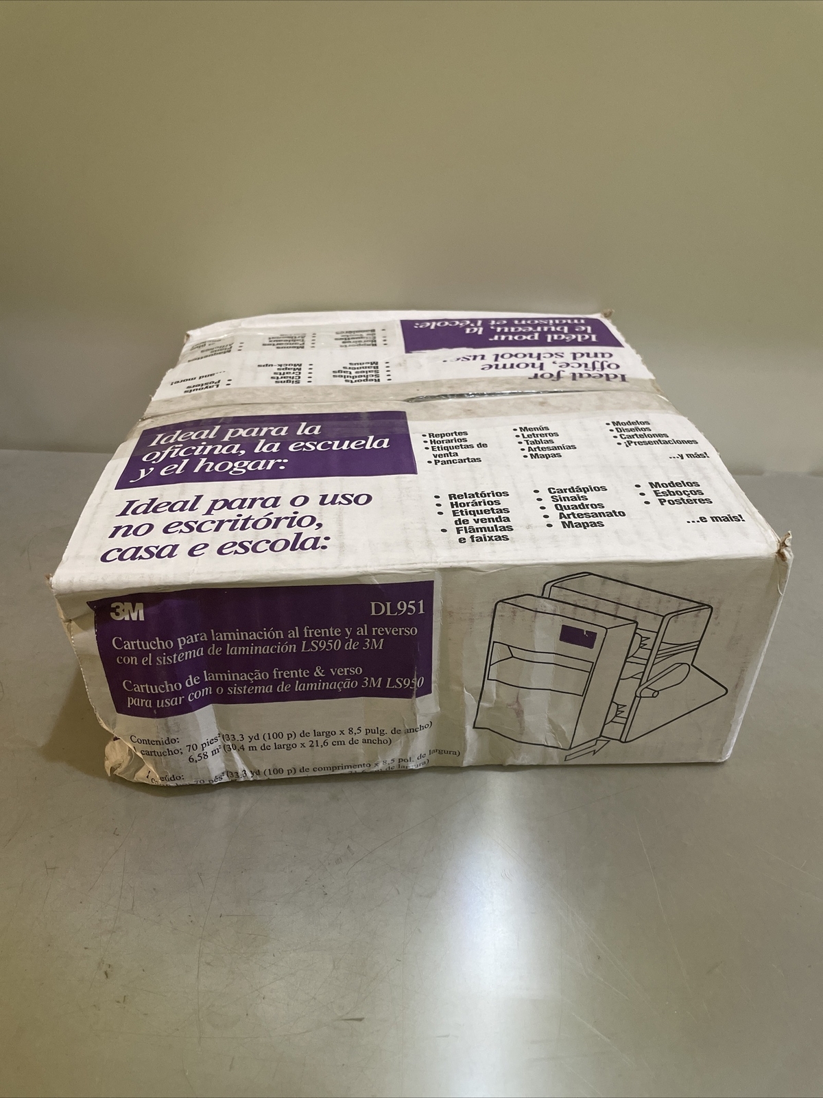3M DL951 FRONT AND BACK LAMINATION CARTRIDGE NEW OFFICE HOME SCHOOL MENUS SIGNS
