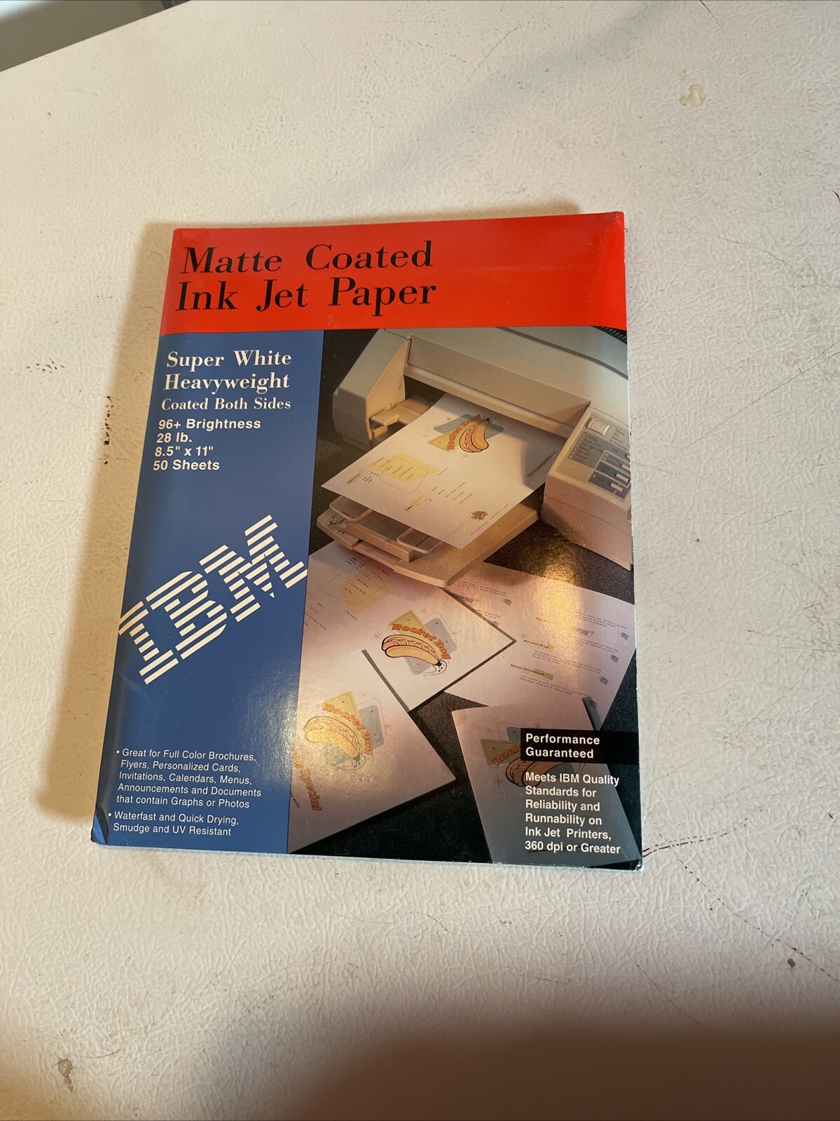 ~ IBM Photo Quality Matte Coated Inkjet Paper ~ 96+ Bright ~ 28lb 50 Sheets