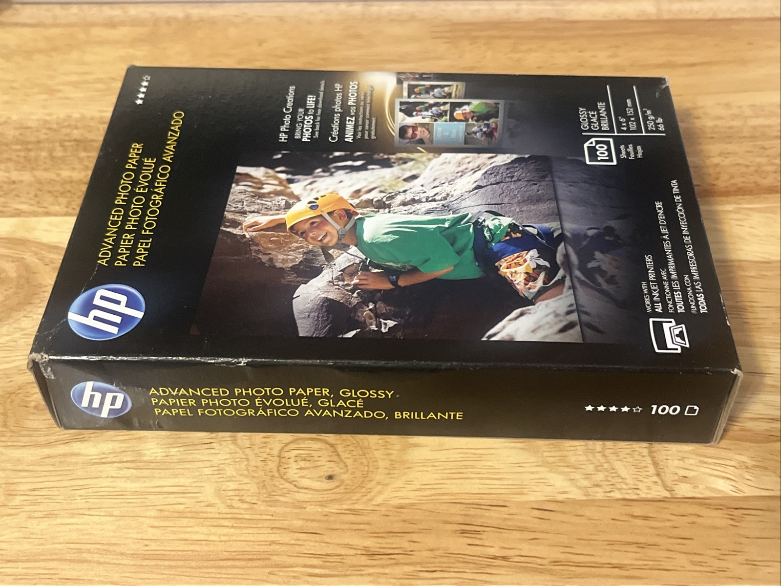 HP ADVANCED PHOTO PAPER, GLOSSY ~ 4×6 100 Sheet ~ New in Box