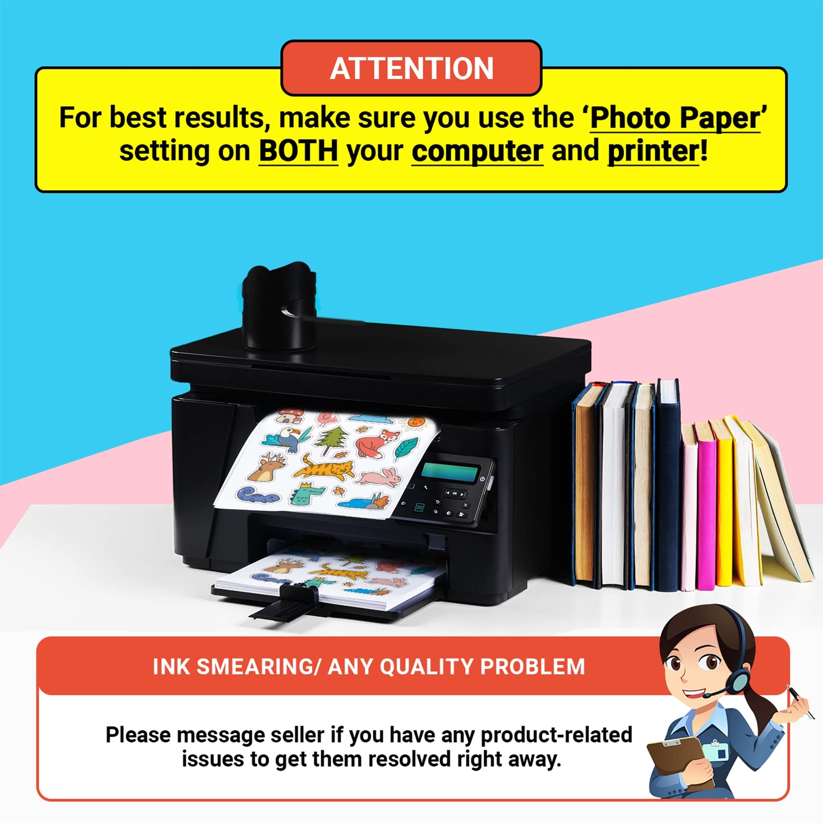 Premium Printable Vinyl Sticker Paper Inkjet & Laser Printer – 34 Sheets Self…