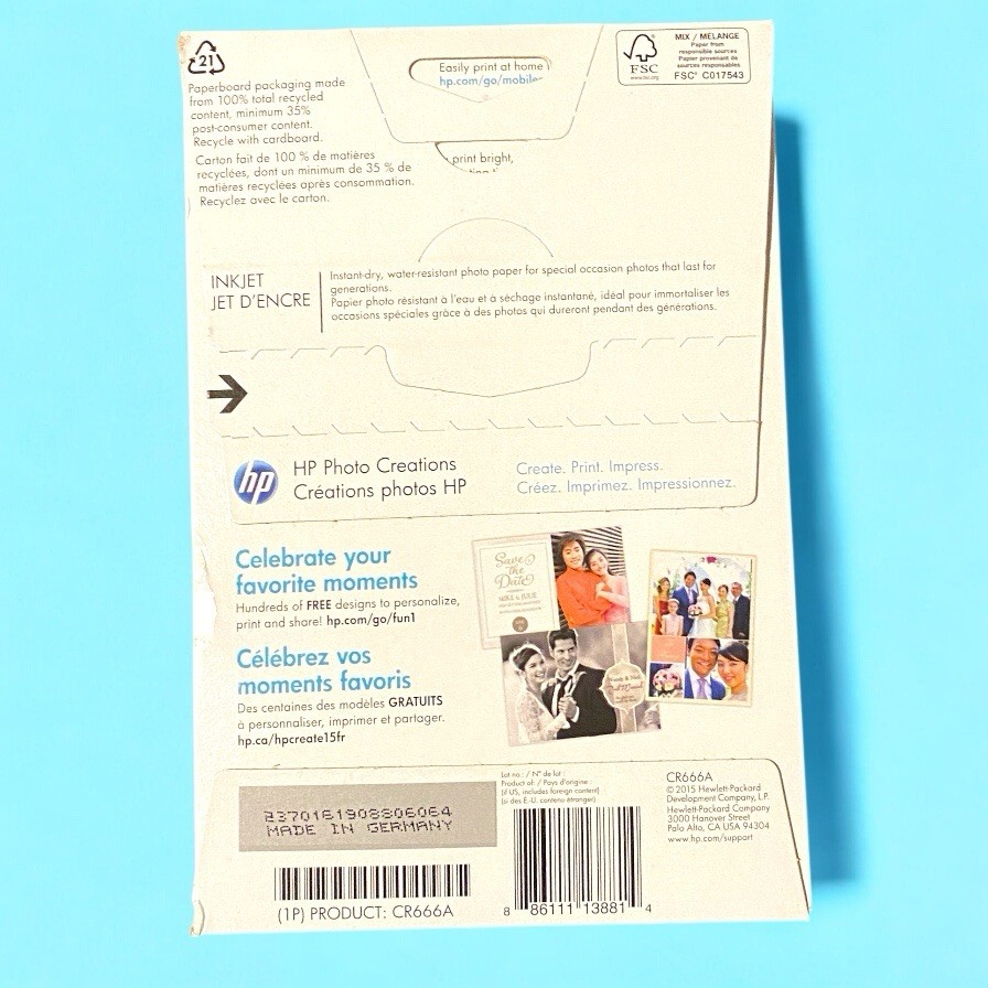 HP Premium Plus Soft Gloss Photo Paper Glossy photo paper 80lb 4×6 100pc Sealed