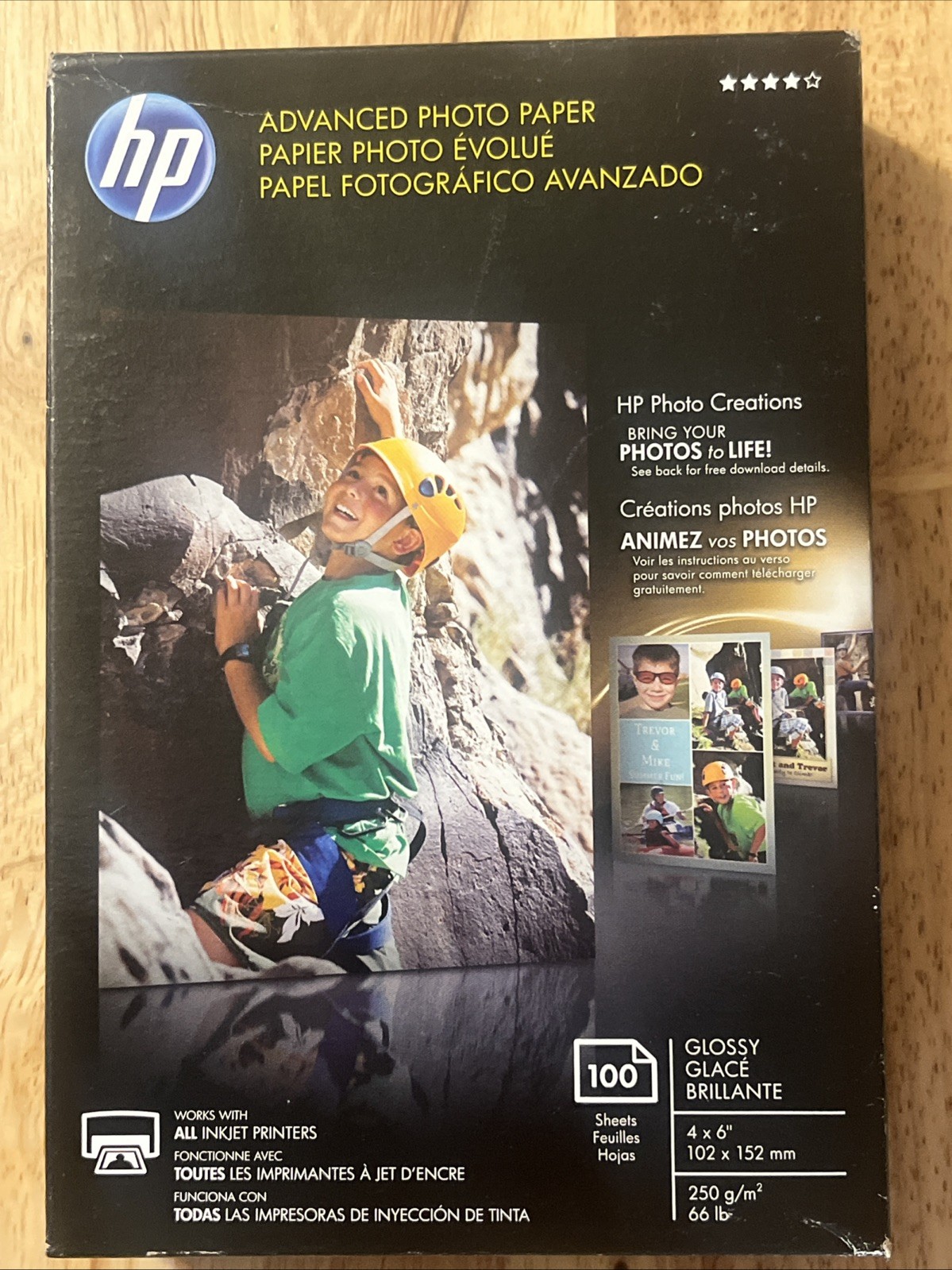 HP ADVANCED PHOTO PAPER, GLOSSY ~ 4×6 100 Sheet ~ New in Box