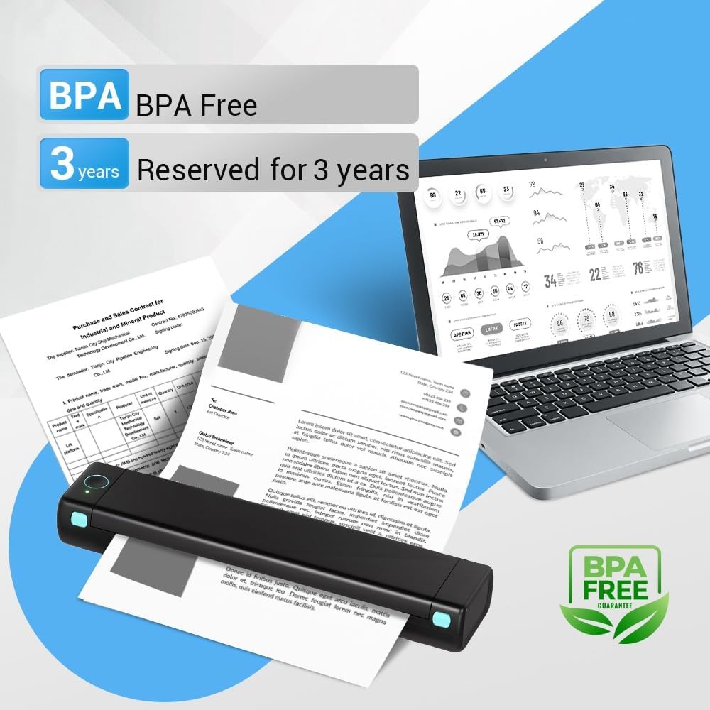 Thermal Printer Paper 8.5×11 for M08F-Letter M832 M834 MT800 – 200 Sheets