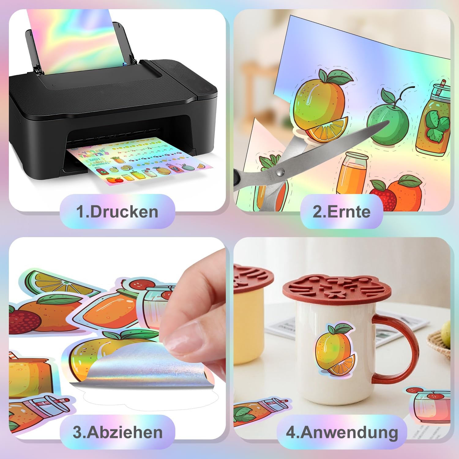Sticker paper paper for printing 30pcs A4 waterproof printable adhesive film…