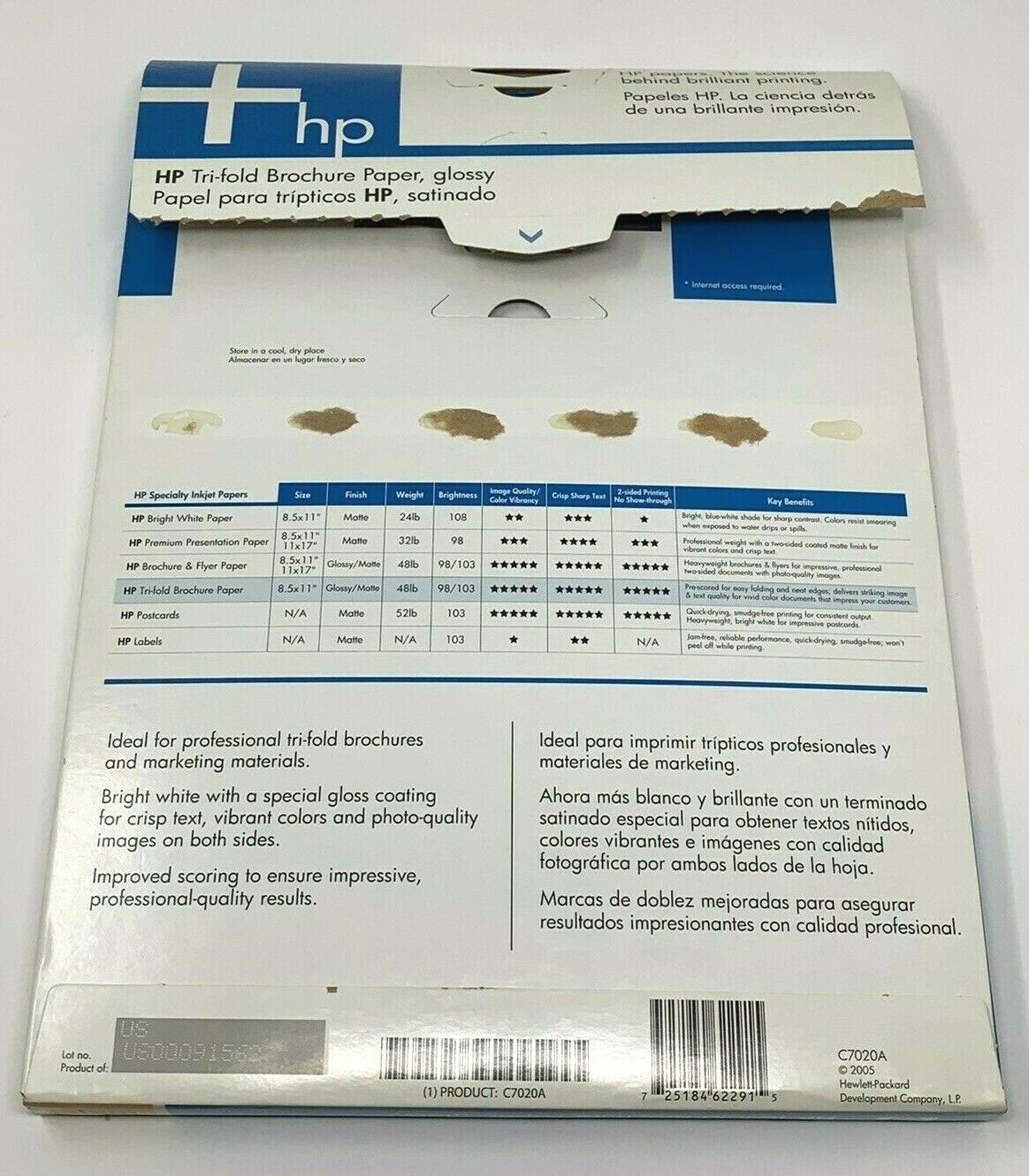 Hewlett Packard C7020A Brochure 8-1/2 x 11 Glossy Paper + Avery Mailing Labels