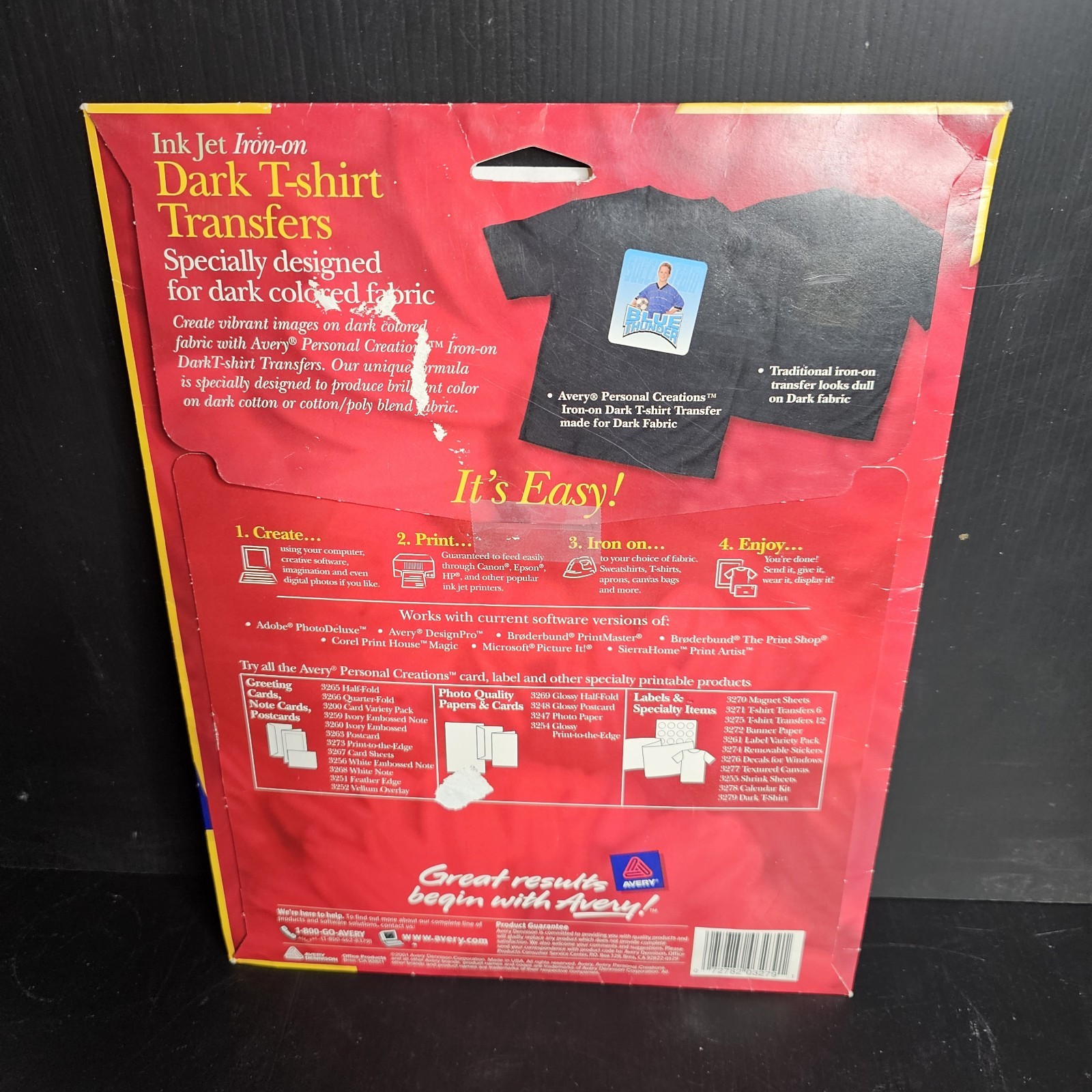 Avery INk Jet Dark T-Shirt Transfers – 5/ 8.5″x11 Sheets 3279
