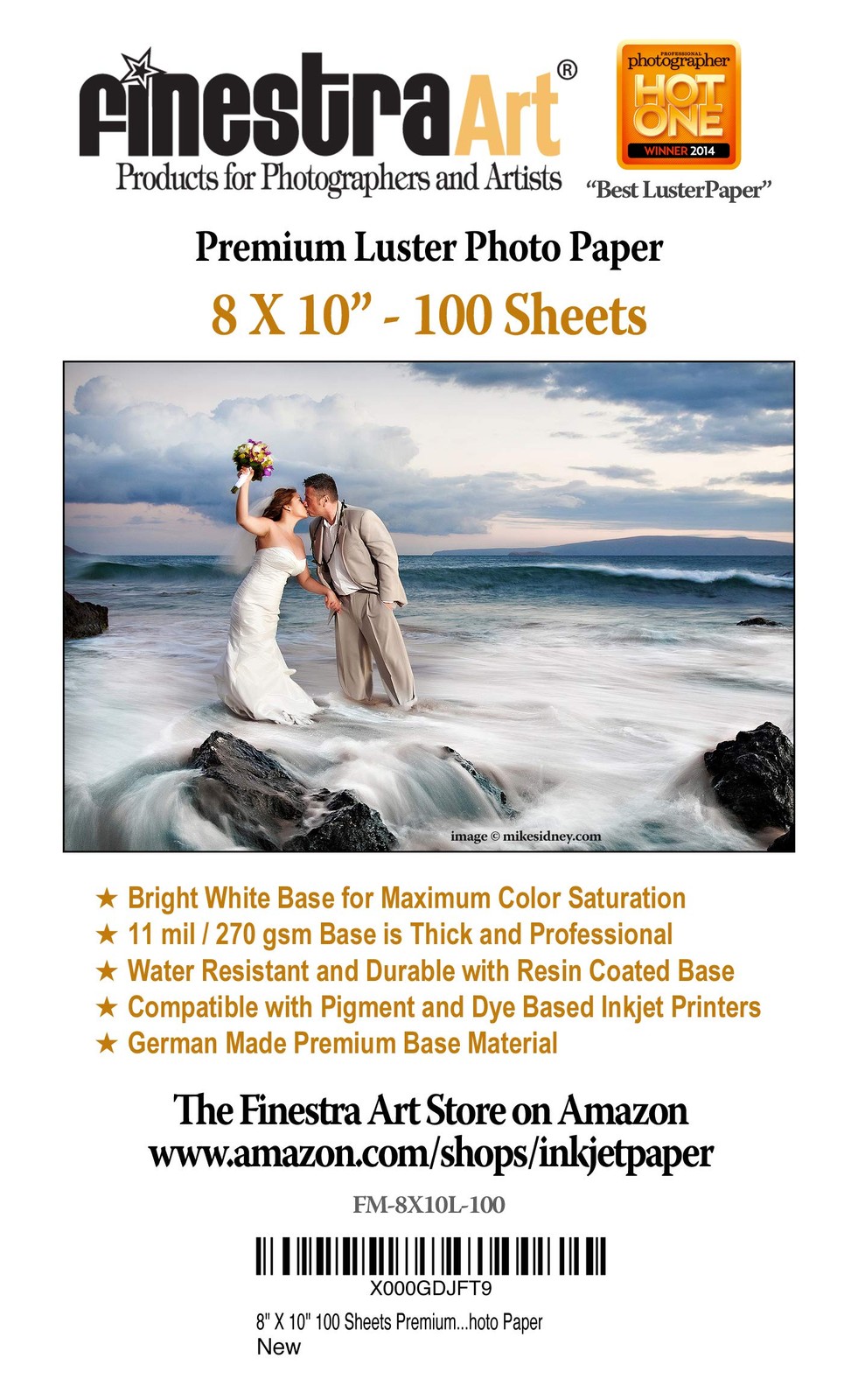 8″ X 10″ Premium Luster Inkjet Photo Paper – 100 Sheets