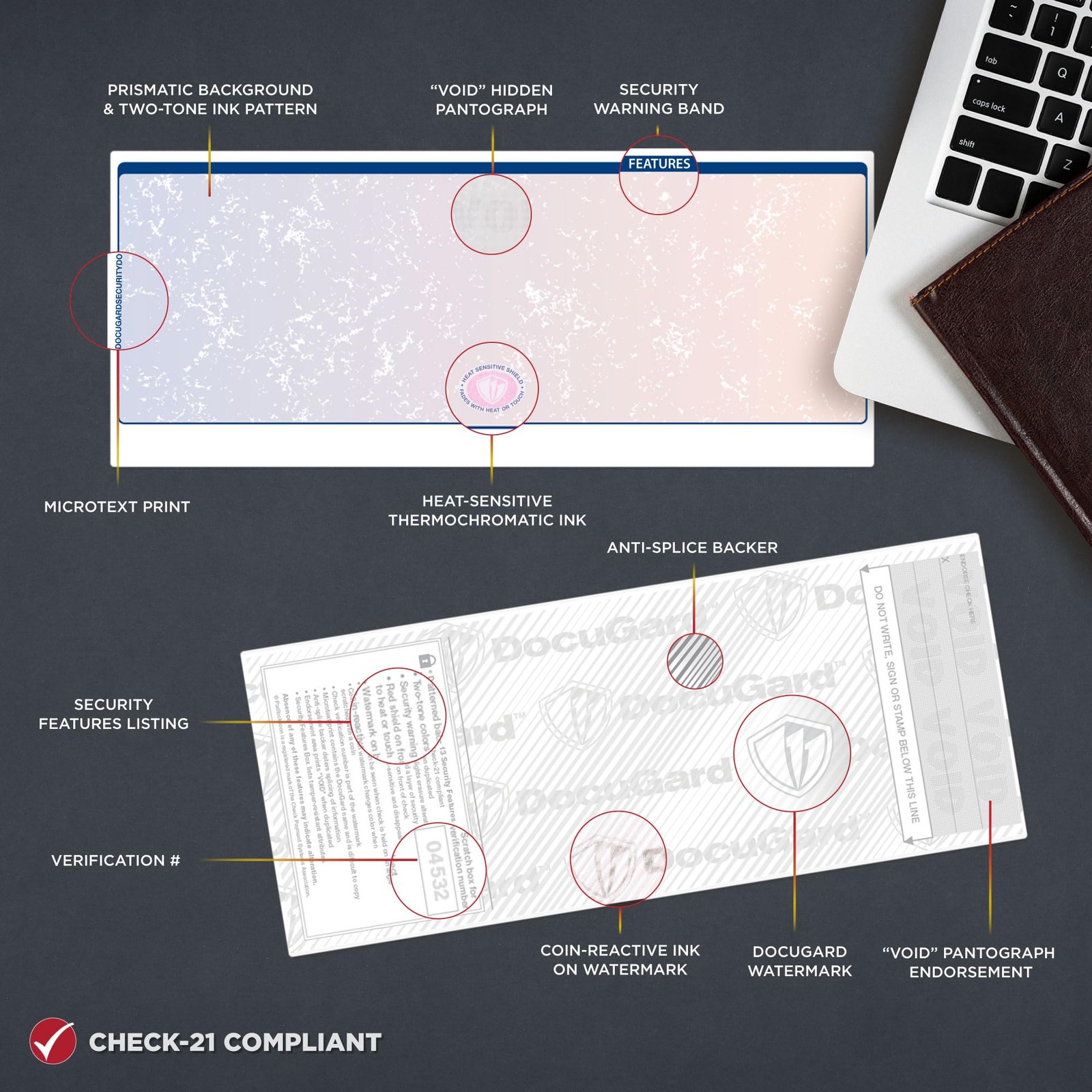 High Security Prismatic Check Paper – Laser/IJK Compatible – 500 Checks