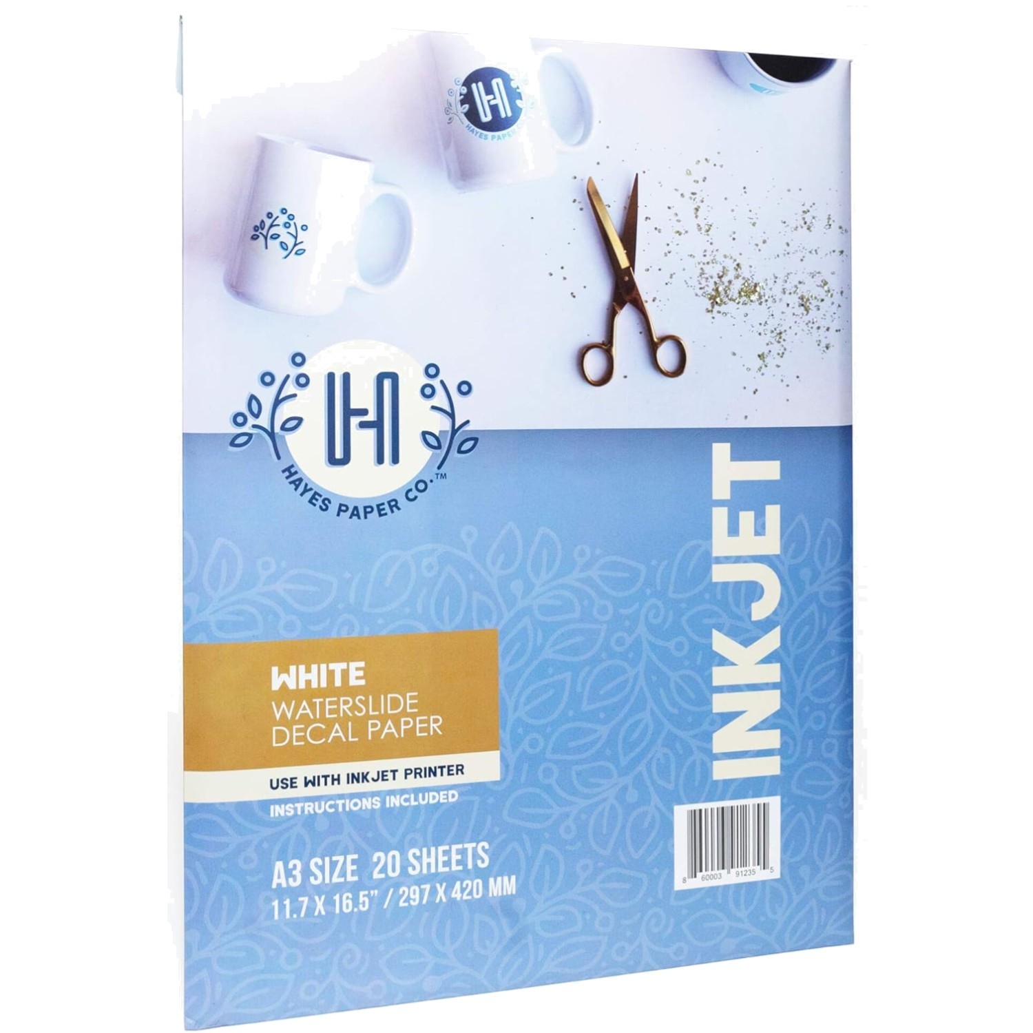 Waterslide Decal Paper Inkjet White A3 Size 20 Sheets