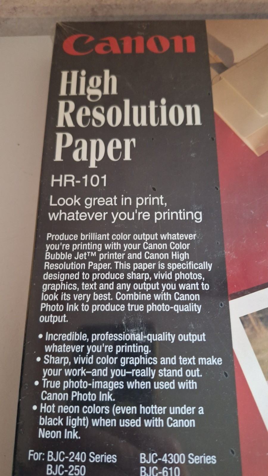 Canon HR-101 High Resolution Paper 8.5×11 200 Sheets Vintage Inkjet Photo Paper
